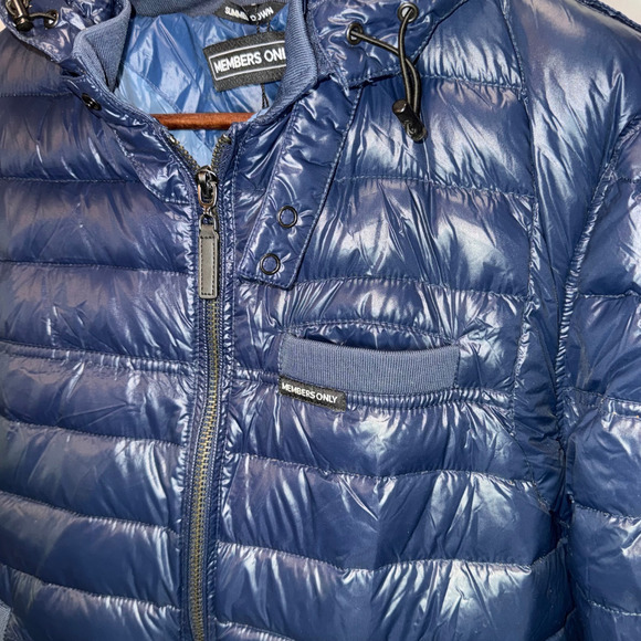 MEMBERS ONLY Men's Puffer Full-Zip Hooded Jacket in Navy - S - Picture 2 of 15